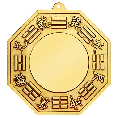 FUNSXBUG Chinese Feng Shui Brass Concave Bagua Mirror Fengshui ba gua Mirrors (3.3 Inch)