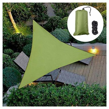 INHDBOX Triangle Sun Sail Shade Awning Canopy 4x4x4m, Waterproof Sunscreen Anti-UV Sun Sail with Free 3 * 2m Rope, Perfect for Outdoor Garden Pat