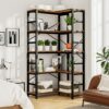 NUMENN 5 Tier Corner Bookshelf, Modern Corner Bookcase, Large Open Shelf Bookcase, Tall Bookshelves Storage Display Rack for Bedroom, Living Room