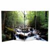 Red Lantern Double Sided Path of Life Canvas Folding Screen, 3 Foot - 4 Panel