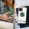 RICHMOND & FINCH PopSocket PopGrip, Universal Expanding Mobile Phone Stand and Grip for Phones and Tablets, Includes Swappable Top, Green Leopard