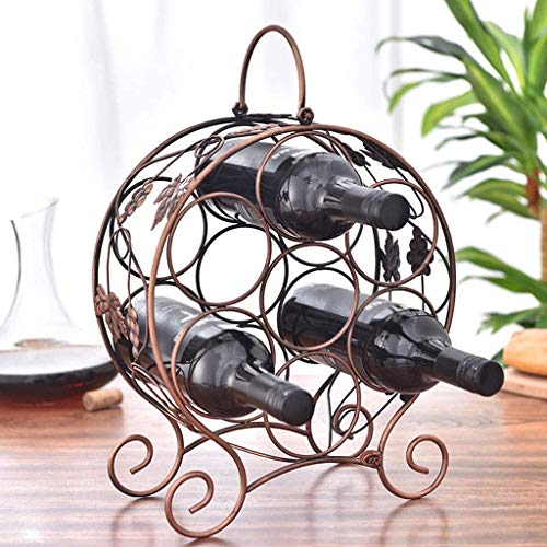 CZDYUF Creative Wine Rack, Multi-bottle Wine Rack, Stylish Wine Rack, Iron Ornaments, Bronze