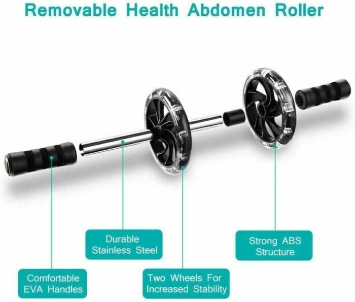 Fitness Kit Body Workout Yoga Ab Roller Set Gym Exercise Home Use Strength Training Abdominal Trainer Equipment (Ab Roller Wheel, Skipping Rope,