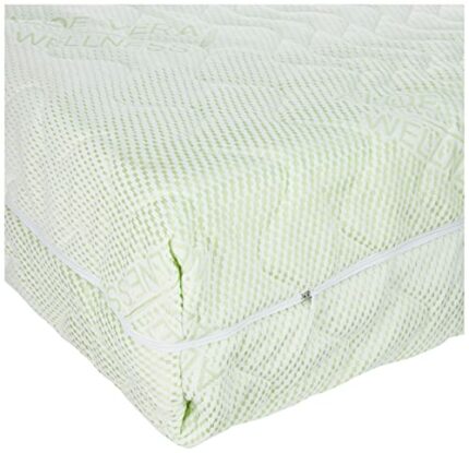 BONEX Aloe Vera Comfort Mattress Cover Polyester White and Green 90 x 200 cm 19-21 cm Height