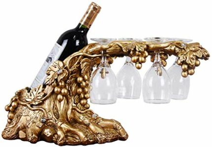 PIBM Stylish Simplicity Wine Racks Free Standing Grape Tree,Multifunctional Resin,Retro Home Furnishing Cup Frame Wine Bottle Holder,Home Decorat