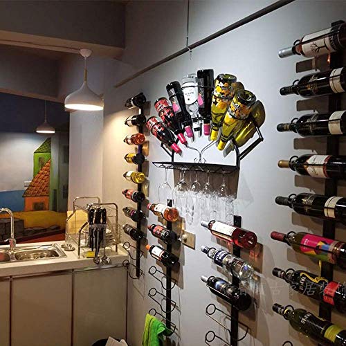 OUSIKA Wine Racks,Wall Mounted Wine Rack | Wine Bottle Holder & Wine Glass Rack | Hanging Stemware Glass Holder | Storage Rack | Ideal for Kitche
