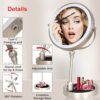 AIKELIN Rechargeable 8" HD Double Sided Mirror,3 Color Lights