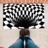 SunaOmni 3D Illusion Doormats Optical Illusion Area Rug Abstract Geometric Non Slip Carpet Abstract Geometric Doormat Anti-Slip Door Mat 40x60cm