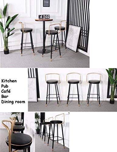 AANAN Stools,Stool Dining Bar Stool High-Modern Metal Frame with Footrest Fabric and Restk Brwon