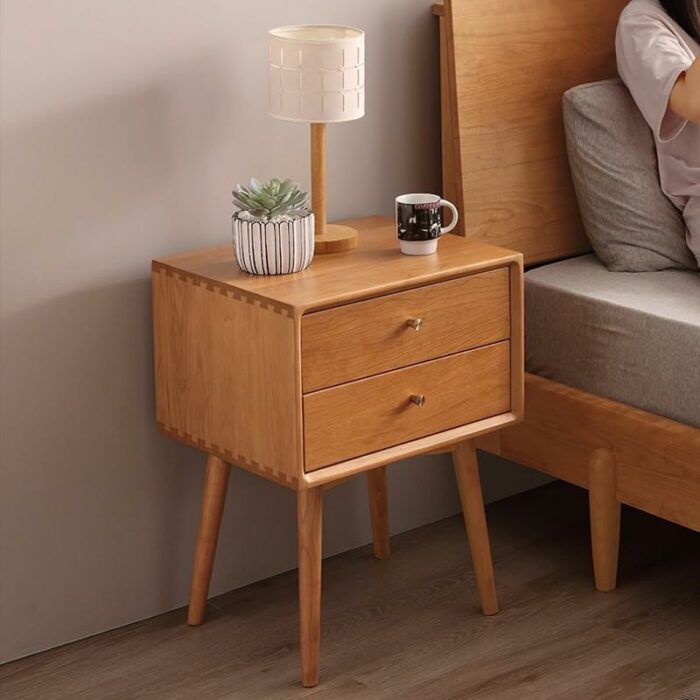 WALNUT Bedside Cabinet Bedroom Bedside Cabinet Corner Table Furniture Bedroom Bedside Cabinet Large Storage Space