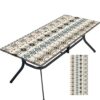 Tablecloth for Folding Table, boho Picnic Table Cover, Waterproof Fitted Table Covers for 6 Foot Tables, Elastic Rim Plastic Table Cover for Picn