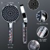 Shower Head High Pressure - YEAUPE Handheld Powerful Flow Shower Heads with Beads Filter Pressure Boost Water Saving 6 Modes for Hard Water Low W