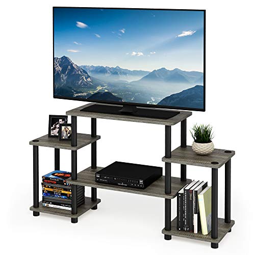Furinno Turn-N-Tube No Tools Entertainment Center, TV Unit, TV Stands, French Oak/Black, 105.4 (W) x 58 (H) x 29.5 (D) cm