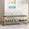 DINGZZ Shoe Change Stool Simple Door Dressing Shoe Stool Porch Household Soft Pack Cushion Sofa Stool Shoe Rack Cabinet (Color : D)