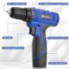 FADAKWALT 12V Cordless Drill Driver, Battery Cordless Drill Kit, 3/8” inch Keyless Chuck, Blue Electric Screwdriver, 21+1 Torque Setting, Combi D