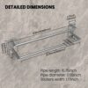 GVKAR Self Adhesive Towel Rail SUS 304 Stainless Steel Bath Towel Holder with 2 Hooks for Kitchen Bathroom 17.5 inch 2-Tier Towel Rack Wall Mount