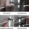Towel Rails Wall Mounted Adjustable Towel Bars Stainless Steel Self Adhesive Towel Rack With Hooks 43-78CM Towel Shelves for Kitchen Bathroom (3