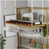 Stylish Simplicity Down Wine Rack Vintage Wrought Iron Simple Style Home Goblet Multi-Function Display Wine Rack -Restaurant Kitchen Bar Living R