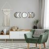 SHMITBERG Moon Phase Mirror Set -100% Real Glass - Engineered Wood (MDF) Black Frame - Moon Phase Mirror Wall Decor (Black) - Scandinavian Boho W