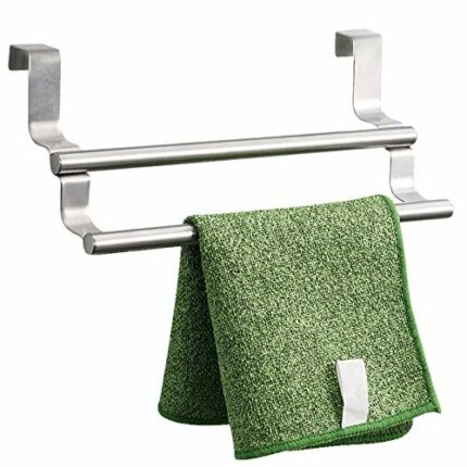 N/A 2 Layers Stainless Steel Towel Rack Toilet Washcloth Storage Shelf for Kitchen Bathroom Cupboard