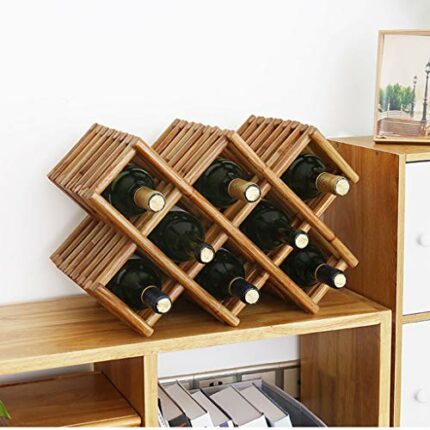 Yalych Wooden Countertop Cabinet Wine Holder Storage Stand Cellar- Free Standing - Perfect for Bar, Wine Cellar, Basement, Cabinet, Pantry, Etc -