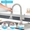 CREA Kitchen Tap with Pull Out Spray, Kitchen Mixer Tap with 3 Function, 360° Swivel Mixer Tap for Kitchen Sink, Single Handle Kitchen Sink Mixer
