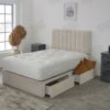 Plush Noni Panel Divan Bed Set With Memory Orthopaedic Mattress & Matching 20" Headboard | Storage Drawers Available (Coffee Plush, 4.6FT Double
