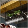 Stylish Simplicity Industrial Vintage Ceiling Stylish Simplicity Wine Rack Simple Creative Display Storage Storage Goblet Rack Adjustable Height