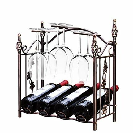 ZYZMH Retro wine rack goblet holder Multifunctional Kitchen Bar wine glass Display Storage Shelf Home decoration