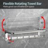 Towel Rack - Stainless Steel BathTowel Rack,Polished 304 Stainless Steel 5 Hooks Towel Shelf，23 inches Foldable Wall Mounted Bathroom Towel Holde