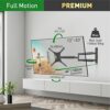 Barkan 102cm Long TV Wall Mount, 13-83 inch Full Motion Articulating - 4 Movement Flat/Curved Screen Bracket, Holds up to 50kg, Extremely Extenda