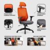 HNNHOME Recline Ergonomic Office Chair with Back Support and Headrest, Tilt Function Position Lock, Home Office Computer Desk Chair with Lumbar S