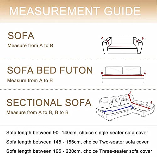 Hggzeg Sofa Cover, High Stretch Elastic Fabric 1 2 3 Seater Sofa Slipcover Chair Printed Couch Cover Non Slip Furniture Protector Cover, Machine