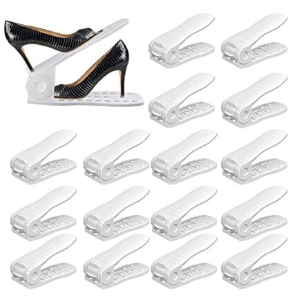 YIHATA Shoe Slots Organizer, Adjustable Shoe Stacker Storage Space Saver, Double Deck Shoe Rack Holder for Closet Organization, Thickening Qualit