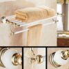 HIGOH Towel Racks,Bathroom Towel Rack Wall Mounted Towel Holder,Bathroom Accessories Brass Jade Towel Holder,Towel Bar,Bathroom Shelf Towel Rack,