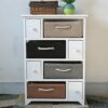 Ruication Bedside Table Storage Cabinets Wicker Woven Baskets Organiser Large Chest of Drawer Side Cupboard Unit Nightstand Fully Assembled for B