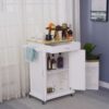 BHVXW Furniture Storage Cabinet Mobile Double Door Kitchen Cabinet with Spice Rack and Towel Counter Organizer