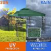 3x3m Gazebo Replacement Canopy Top Cover Double Tiered Canopy Top Cover for Outdoor BBQ Roof Cover Grill Shelter (Only Cover) Green Single top