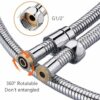 GRIFEMA COMPLENTO-G851 1/2 Inch 1.5m Shower Hose Made of Stainless Steel, Anti-Kink & Anti-Explosion and Leak Proof Hose Pipe, Silver/Chrome