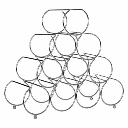 Premier Housewares 507216 Pyramid Wine Rack, 10 Bottles, Chrome, Silver, 17 x 41 x 36 cm