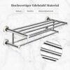 Bathroom Towel Rack, Stainless Steel Towel Holder Wall Mounted, Towel Rail with 2 Shelves, Towel Stands for Bathroom, Kitchen 60Cm