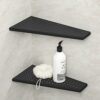 Bernkot Corner Shower Shelf 2PCS, Trapezoid Shaped Corner Shelves for Tiled Wall, 304 Stainless Steel Bathroom Floating Shelf (Silver)