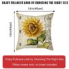 4 Sets Flower Cushion Covers Decorative Throw Pillow Cover Square Pillowcase for Home Bed Sofa Car Outdoor Garden Decor 45 x 45cm (18x18, Sunflow