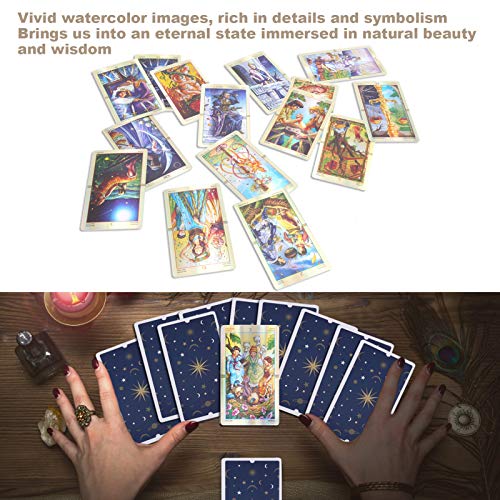 ALREMO HUANGXING - Tarot Deck, Watercolor Images Beautiful Vivid Rich Details English Divination Cards for Party for Friends for Home