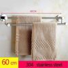 Towel Bar 304 Stainless Steel Towel Rack Double Towel Bracket Lever Towel Rail Wall Hanging Towel Holder for Bathroom Balcony Kitchen Towel Hangi