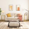HOOBRO Side Table C Shaped, Set of 2, Gold Side Table, Tempered Glass Sofa Side Table, Under Sofa Table, Small Coffee Table with Metal Frame, Sma