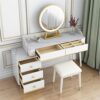 DINGZZ Bedroom Light Vanity, Small Desk Wind Bedroom Large Capacity Storage Cabinet