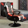X-Rocker Aries 2.1 Audio Gaming Chair for Junior Gamers, Built-in 2 Speakers and 1 Subwoofer, Audio Activated Vibration, Foldable Audio Pedestal