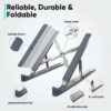 TechShak 2 Pack Laptop Stand for Desk - Adjustable Laptop Riser for Desk, Aluminum Ergonomic Computer Stand for Home Office, Ventilated Macbook S