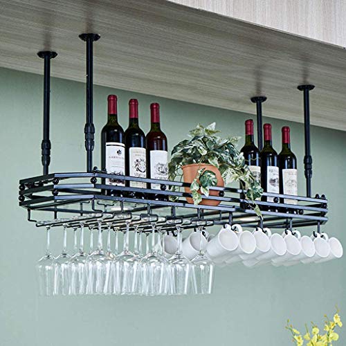 EYLINK Wine Racks,Wine Lovers/Wall Wine Rack Hanging Wine Glass Rack Bar Creative Wine Rack Upside down Goblet Rack Ceiling Decoration Shelf for
